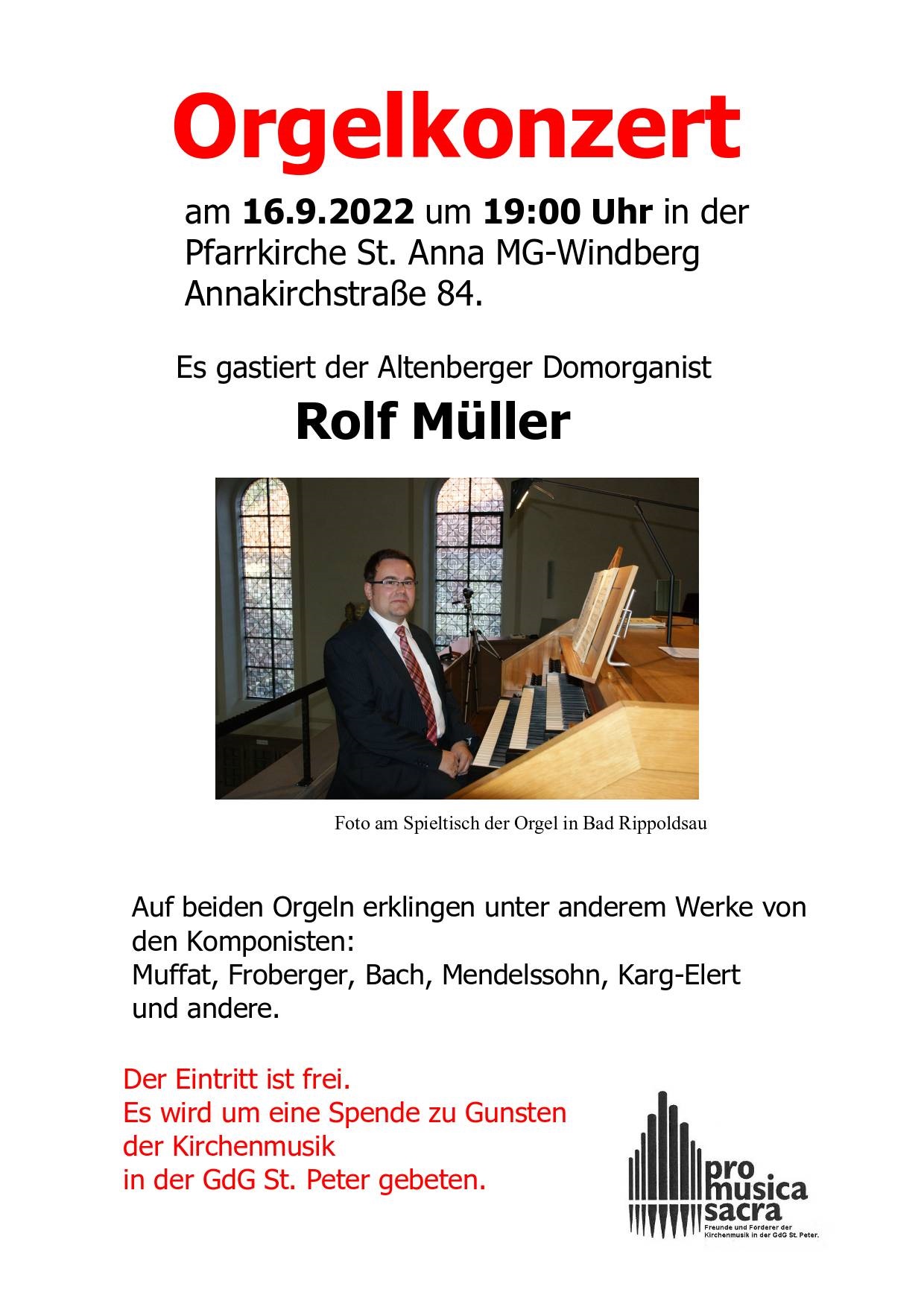 Orgelkonzert (c) GdG St. Peter /pro Musica Sacra